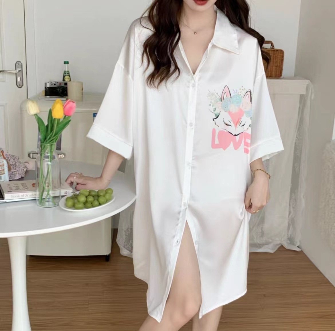 冰絲短袖睡裙