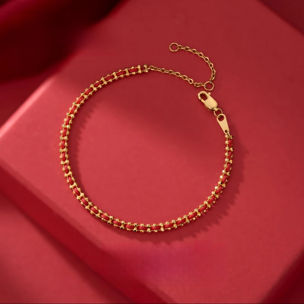 好運金色紅繩手鏈