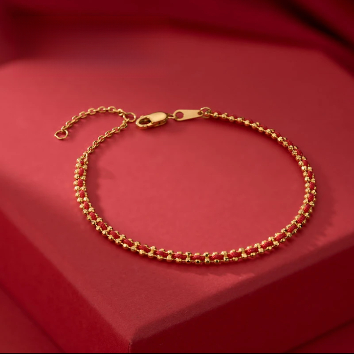 好運金色紅繩手鏈