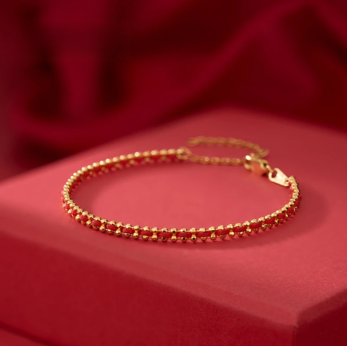 好運金色紅繩手鏈