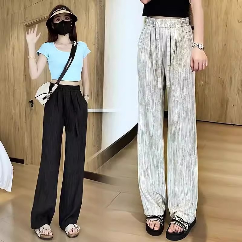 冰絲百搭闊腿褲