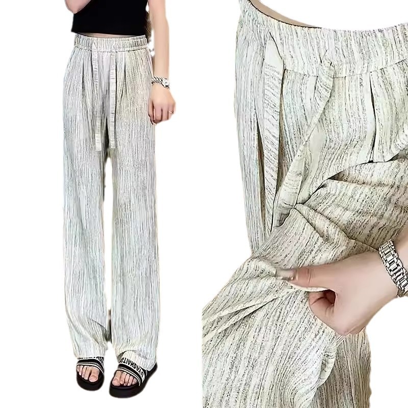 冰絲百搭闊腿褲