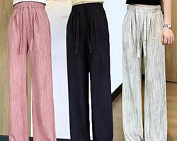 冰絲百搭闊腿褲