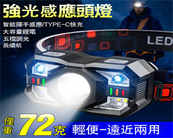 爆閃强光感應頭燈
