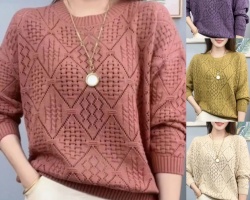 法式鏤空針織毛衣