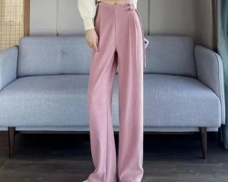 女士冰絲闊腿褲