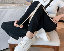 冰絲開叉九分褲