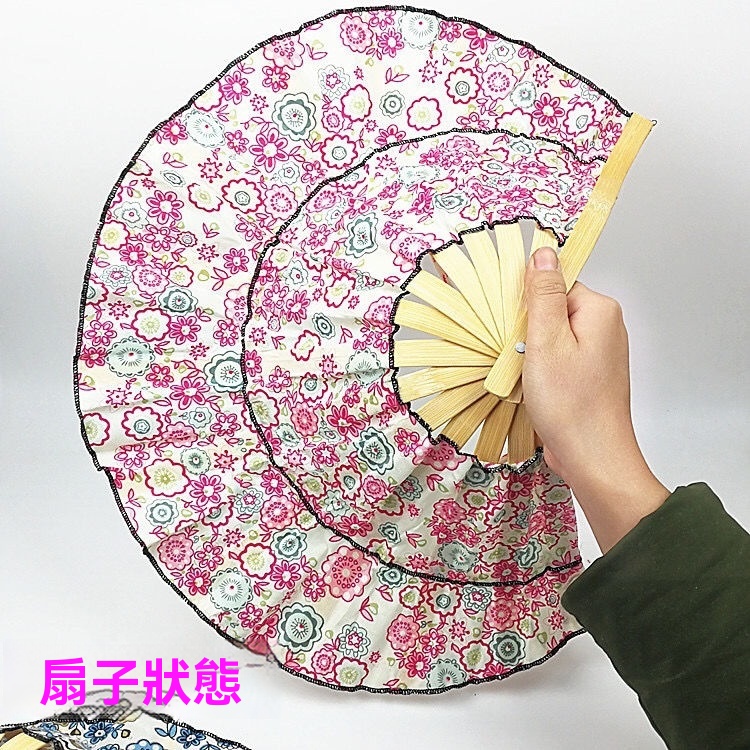 便攜折疊竹扇帽