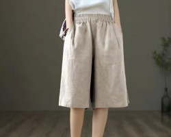 亞麻五分褲