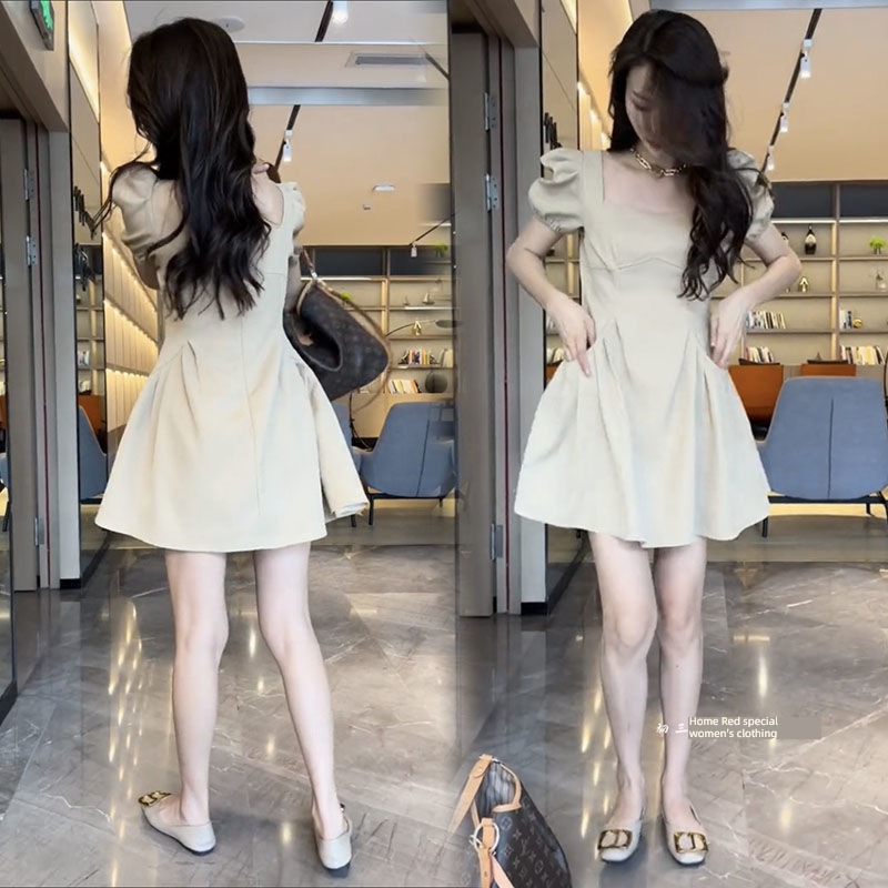 氣質方領連衣裙