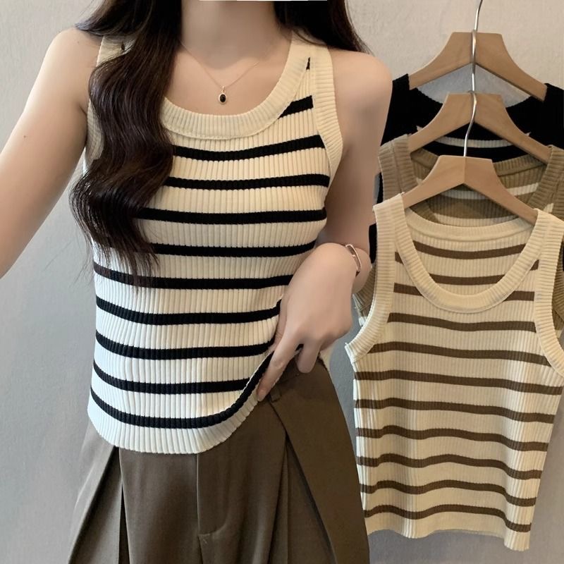 條紋針織背心