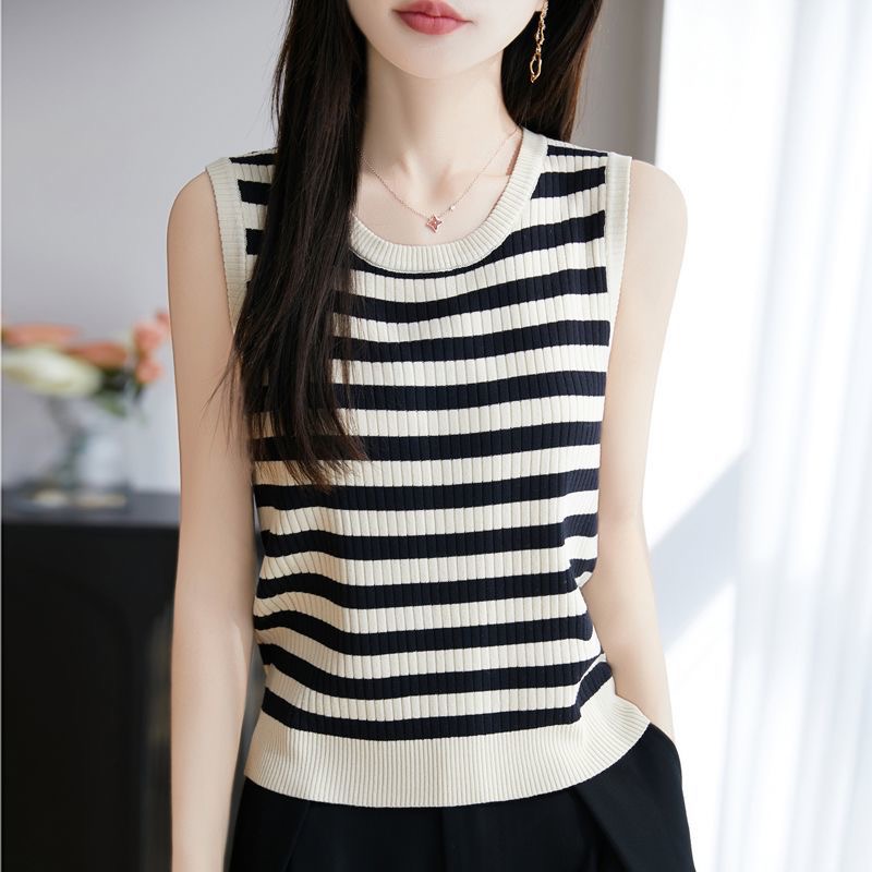 條紋針織背心