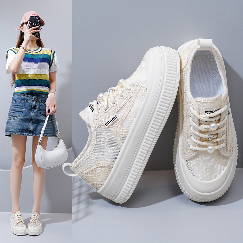 厚底蕾絲高幫鞋