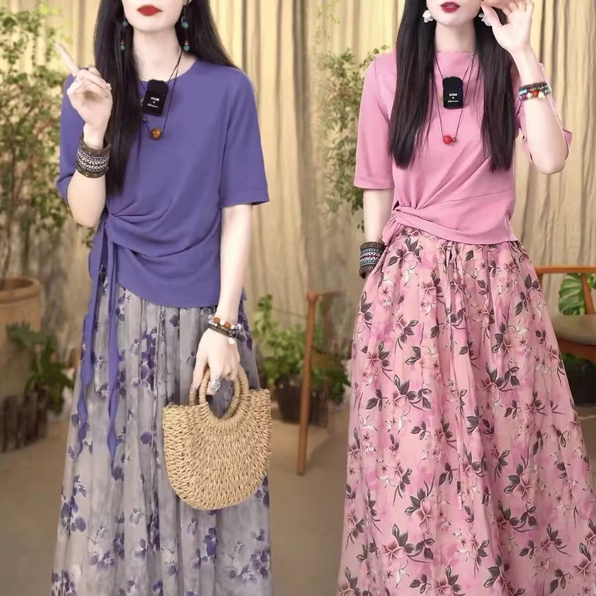 五分半身裙套裝