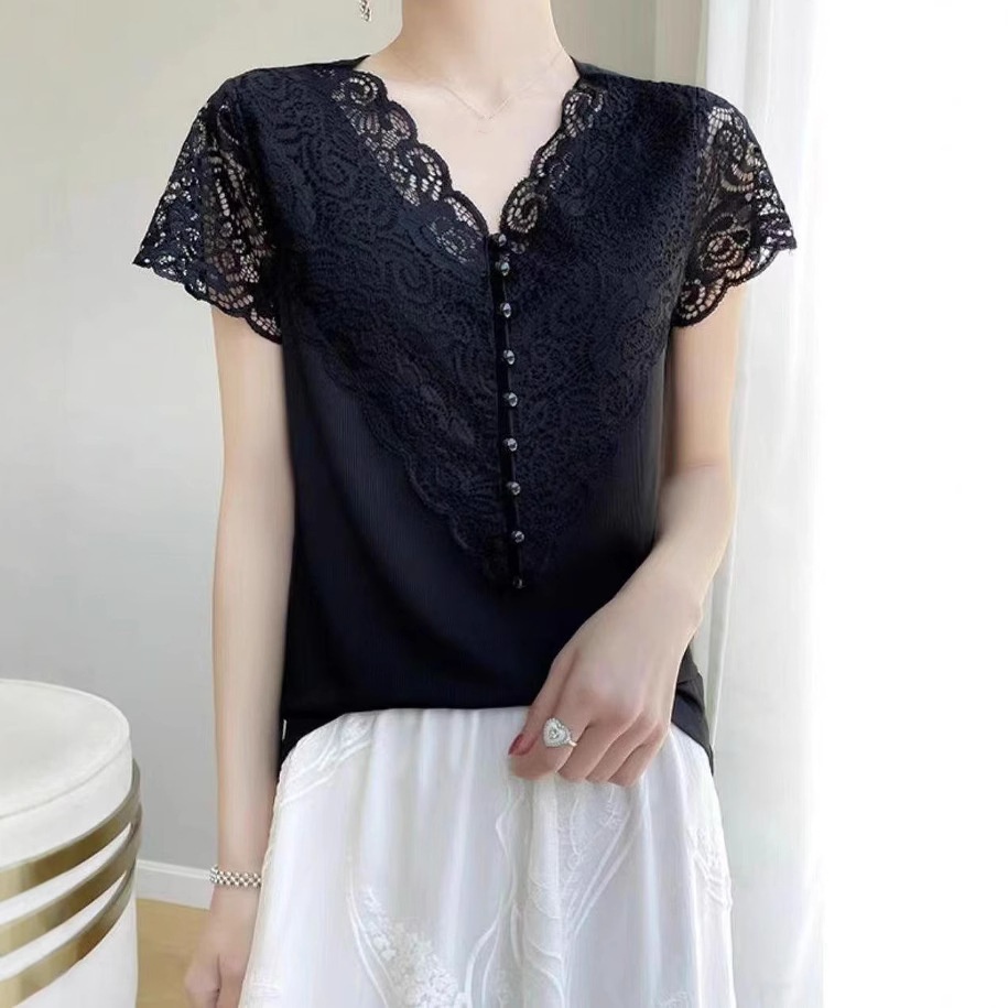 日式蕾絲短袖