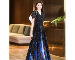 漸變雪紡連衣裙