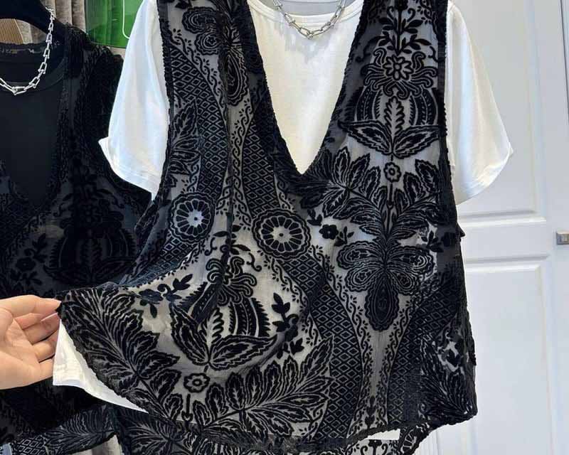 法式蕾絲紗馬甲