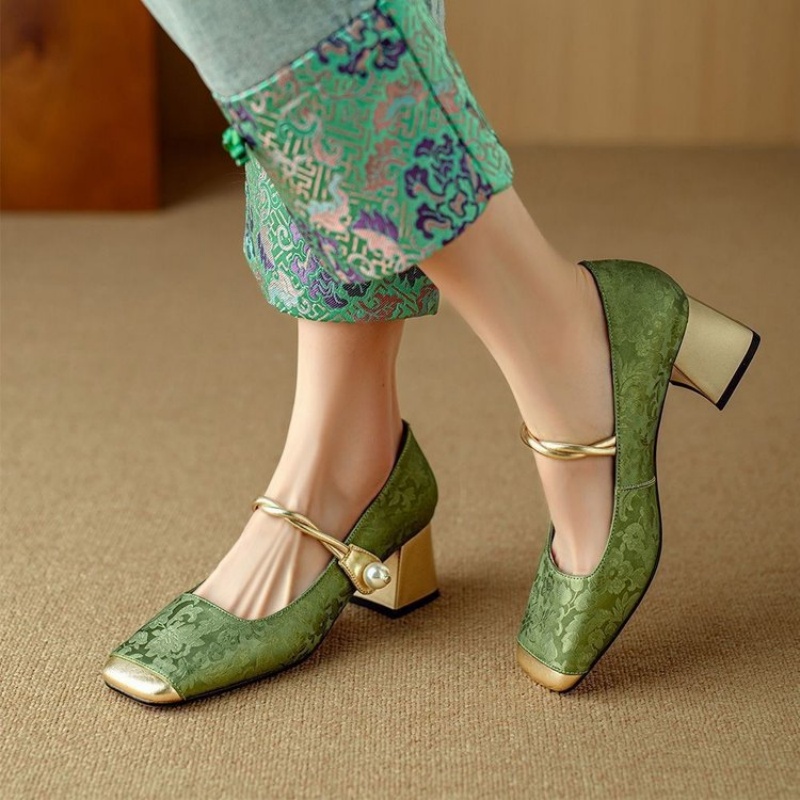 國風氣質粗跟鞋