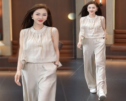 短袖雪紡衫套裝