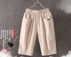 棉麻七分哈倫褲