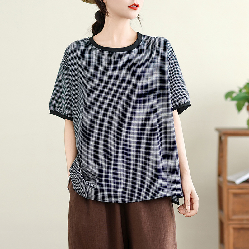 格紋漢麻T恤