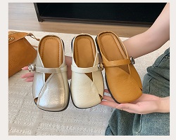 時尚方頭半拖鞋