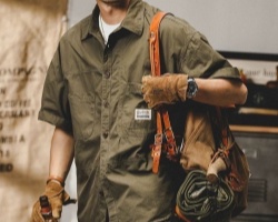 美式復古工裝衫