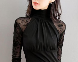 修身拼接打底衫