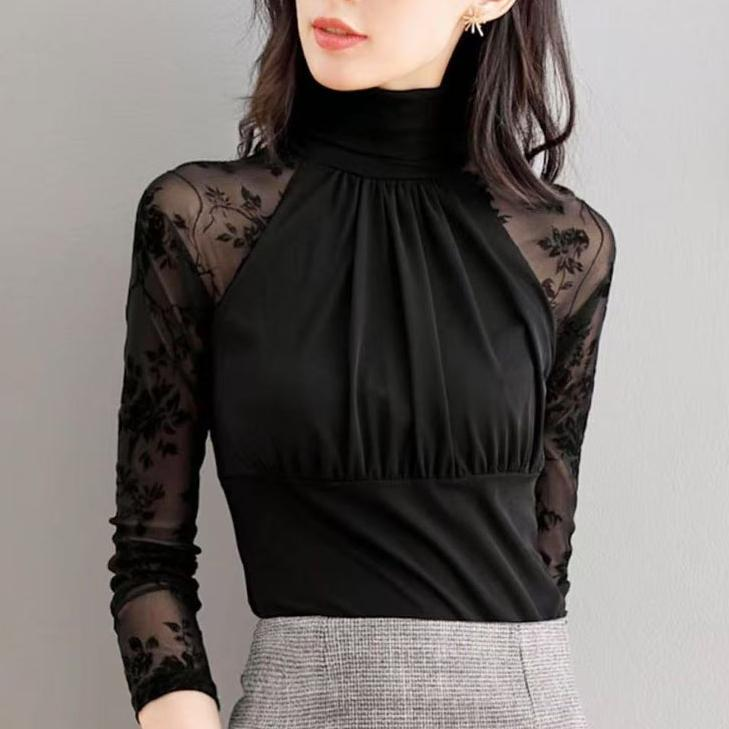 修身拼接打底衫